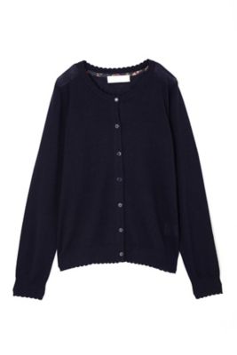 ＜アリスバーリーL plus＞ ◆大きいサイズ◆クルーネックニットカーディガン(8137255640) ネービーブルー 【三越・伊勢丹/公式】