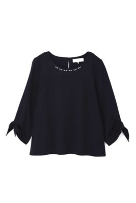 ＜アリスバーリー/Aylesbury＞ ◆大きいサイズ◆スリーブノットビジュー調カットソー(8137295066) ネービーブルー 【三越・伊勢丹/公式】