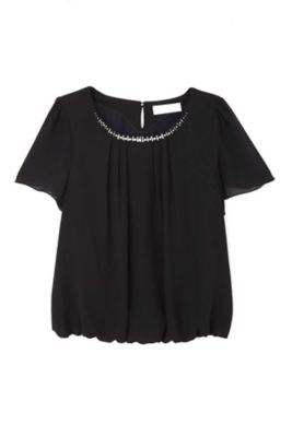 ＜アリスバーリー/Aylesbury＞ ◆大きいサイズ◆ビジュー付ジョーゼットブラウス(8137298031) クロ 【三越・伊勢丹/公式】