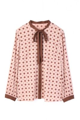 ＜アリスバーリー/Aylesbury＞ ◆大きいサイズ◆ジオメトリックプリントリボンボウタイブラウス(8137298048) ピンク 【三越・伊勢丹/公式】