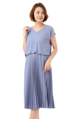 【SALE（三越）】＜22OCTOBRE＞ [ウォッシャブル]プリーツスカートドレス(8537111409) アオ 【三越・伊勢丹/公式】