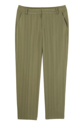 【SALE（三越）】＜22OCTOBRE＞ [ウォッシャブル]シャドウストライプクロップドトラウザー(8537141407) カーキ 【三越・伊勢丹/公式】