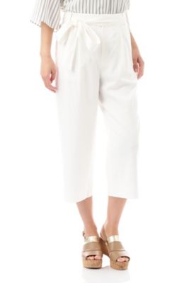 【SALE（三越）】＜22OCTOBRE＞ [ウォッシャブル]TEN/Nクロップドワイドパンツ(8537141606) シロ 【三越・伊勢丹/公式】