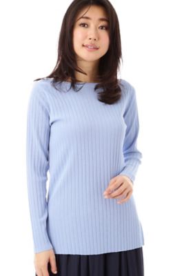 【SALE（三越）】＜22OCTOBRE＞ ファインワイドリブニット(8537155405) アオ 【三越・伊勢丹/公式】