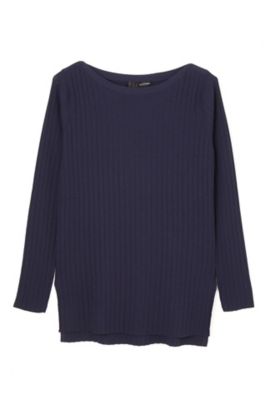 【SALE（三越）】＜22OCTOBRE＞ ファインワイドリブニット(8537155405) ネービーブルー 【三越・伊勢丹/公式】