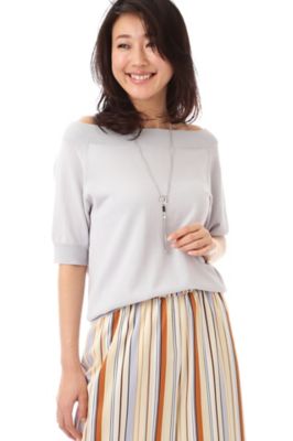 【SALE（三越）】＜22OCTOBRE＞ [ウォッシャブル]オフショルダーニット(8537155563) グレー 【三越・伊勢丹/公式】
