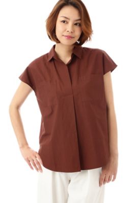 【SALE（三越）】＜22OCTOBRE＞ [ウォッシャブル]スビン綿ブラウス(8537158454) チャイロ 【三越・伊勢丹/公式】