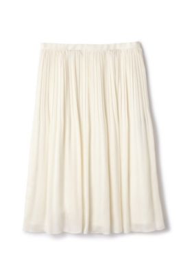 【SALE（三越）】＜22OCTOBRE＞ ソフトプリーツスカート シロ 【三越・伊勢丹/公式】