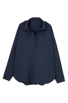 【SALE（三越）】＜22OCTOBRE＞ 落ち感スキッパーシャツ(8537198207) ネービーブルー 【三越・伊勢丹/公式】