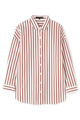 【SALE（三越）】＜22OCTOBRE＞ [ウォッシャブル]オーバーサイズジャージーストライプシャツ(8537198367) オレンジ 【三越・伊勢丹/公式】