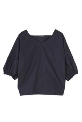 ＜22OCTOBRE＞ 刺繍スリーブブラウス(8537258816) ネービーブルー 【三越・伊勢丹/公式】