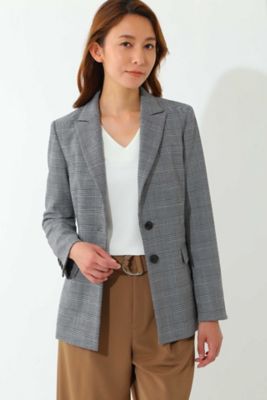 ＜22OCTOBRE＞ グレンチェックテーラードジャケット(8537293913) シロ 【三越・伊勢丹/公式】