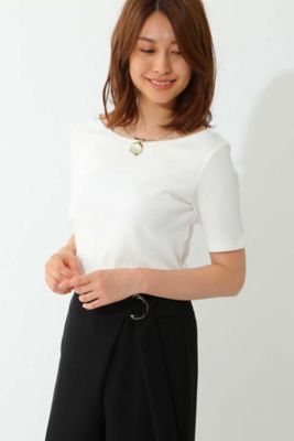＜22OCTOBRE＞ [洗える]リブカットソー(8537295712) シロ 【三越・伊勢丹/公式】