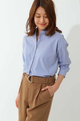 ＜22OCTOBRE＞ ストライプシャツ(8537298905) サックス 【三越・伊勢丹/公式】
