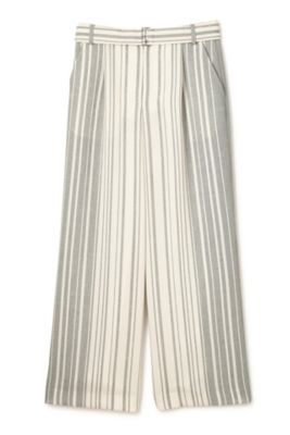 【SALE（三越）】＜22OCTOBRE L＞ ◆大きいサイズ◆メイクアップストライププリントパンツ(8597141253) グレー 【三越・伊勢丹/公式】