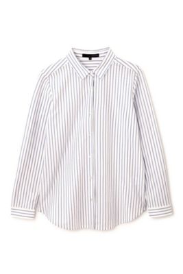 【SALE（三越）】＜22OCTOBRE L＞ ◆大きいサイズ◆ジャージーシャツストライプ(8597198158) アオ 【三越・伊勢丹/公式】