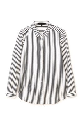 【SALE（三越）】＜22OCTOBRE L＞ ◆大きいサイズ◆ジャージーシャツストライプ(8597198158) ネービーブルー 【三越・伊勢丹/公式】