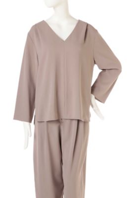 【SALE（三越）】＜22OCTOBRE L＞ ◆大きいサイズ◆フロスティストレッチブラウス(8597198202) チャイロ 【三越・伊勢丹/公式】