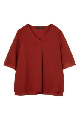 ＜22OCTOBRE L＞ ◆大きいサイズ◆[WEB限定カラー・パープル][洗える]スリットブラウス(8597236718) チャイロ 【三越・伊勢丹/公式】