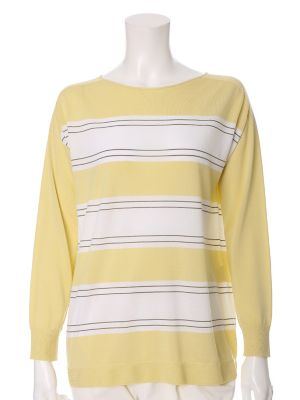 【SALE（三越）】＜I．T．'S．international(イッツインターナショナル)＞ ホールガーメント(R)ボーダーニット《COO》(1071170007) キイロ 【三越・伊勢丹/公式】