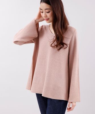 ＜I．T．'S．international(イッツインターナショナル)＞ Vネックラメニット(1074170048) ピンク 【三越・伊勢丹/公式】