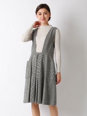 【SALE（三越）】＜エフデ/ef-de＞ 千鳥格子タックワイドジャンパースカート(5164121021) クロ 【三越・伊勢丹/公式】