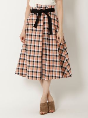 【SALE（三越）】＜エフデ/ef-de＞ 《NECO BRAND》アスペロチェックハイウエストスカート(5171152307) サーモンピンク 【三越・伊勢丹/公式】