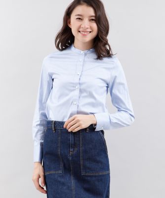 【SALE（三越）】＜エフデ/ef-de＞ スタンドカーコットンシャツ(5171181302) サックス 【三越・伊勢丹/公式】