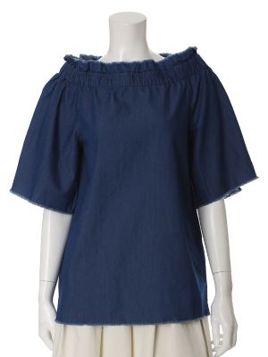 【SALE（三越）】＜エフデ/ef-de＞ 《NECO BRAND》メープル(R)・デニム2WAYオフショルブラウス(5171182310) インディゴ 【三越・伊勢丹/公式】