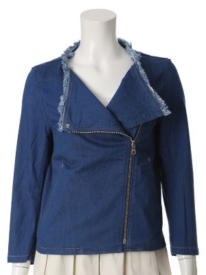【SALE（三越）】＜エフデ/ef-de＞ ノーカラーデニムブルゾン(5172144305) ブルー 【三越・伊勢丹/公式】
