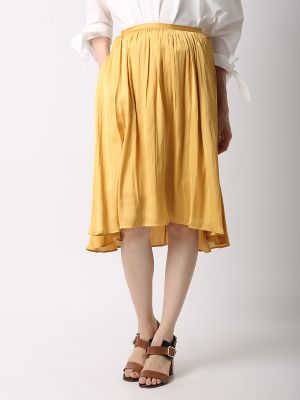 【SALE（三越）】＜エフデ/ef-de＞ シャイニーバックロングフレアスカート(5172152026) イエロー 【三越・伊勢丹/公式】