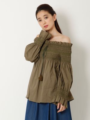 【SALE（三越）】＜エフデ/ef-de＞ 2WAYオフショル刺繍ブラウス(5172182028) カーキ 【三越・伊勢丹/公式】