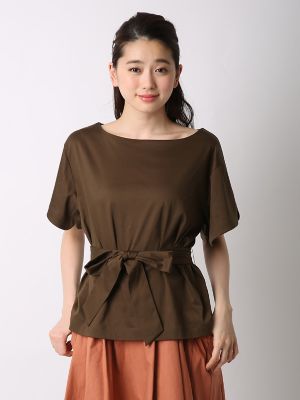 ＜エフデ/ef-de＞ 《ef-de leger》ビッグスリーブリボンカットソー(5172190948) カーキ 【三越・伊勢丹/公式】