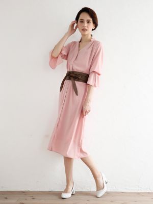 ＜エフデ/ef-de＞ 《ef-de leger》サッシュベルト付き2WAYシフォンガウンワンピース(5172192916) ピンク 【三越・伊勢丹/公式】