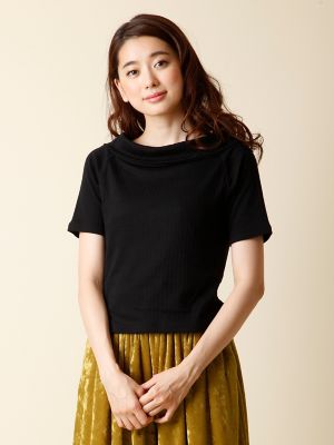【SALE（三越）】＜エフデ/ef-de＞ 2WAYオフショルベロアリボンカットソー(5173190012) クロ 【三越・伊勢丹/公式】