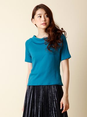 【SALE（三越）】＜エフデ/ef-de＞ 2WAYオフショルベロアリボンカットソー(5173190012) ブルーグリーン 【三越・伊勢丹/公式】