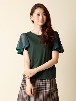 【SALE（三越）】＜エフデ/ef-de＞ チュールスリーブカットソー(5173190014) グリーン 【三越・伊勢丹/公式】
