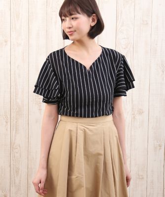 【SALE（三越）】＜エフデ/ef-de＞ ストライプフレアカットソー(5173190018) クロ 【三越・伊勢丹/公式】