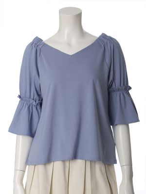 【SALE（三越）】＜エフデ/ef-de＞ 2WAYバックリボンキャンディスリーブカットソー(5173190053) サックス 【三越・伊勢丹/公式】
