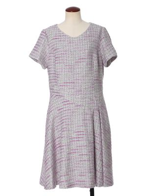 【SALE（三越）】＜マーリエ パー エフデL＞ 大きいサイズ ファンシーツイードワンピース(5471121004) パープル 【三越・伊勢丹/公式】