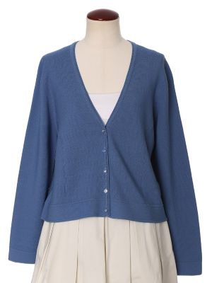 【SALE（三越）】＜マーリエ パー エフデL＞ 大きいサイズ ショート丈ワイドカーディガン(5471178007) ブルーグレー 【三越・伊勢丹/公式】