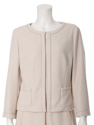 【SALE（三越）】＜ef-de L＞ 大きいサイズ 《ef-de》ノーカラーショートジャケット(5571141003) ベージュ 【三越・伊勢丹/公式】
