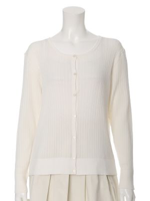 【SALE（三越）】＜ef-de L＞ 大きいサイズ 《ef-de》ストレッチベーシックニットカーディガン(5571178002) オフシロ 【三越・伊勢丹/公式】