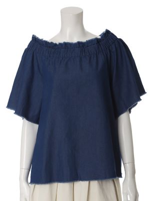 【SALE（三越）】＜ef-de L＞ 大きいサイズ 《NECO BRAND》メープル(R)・デニム2WAYブラウス(5571182310) インディゴ 【三越・伊勢丹/公式】