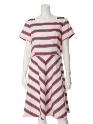 【SALE（三越）】＜ef-de L＞ 大きいサイズ 《ef-de》フレンチボーダー切り返しワンピース(5572121016) アカ 【三越・伊勢丹/公式】