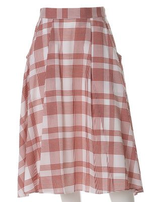 【SALE（三越）】＜ef-de L＞ 大きいサイズ 《ef-de》チェック柄イレヘムスカート《Reana-α》(5572152009) アカ 【三越・伊勢丹/公式】
