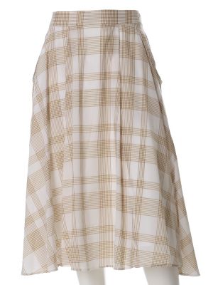【SALE（三越）】＜ef-de L＞ 大きいサイズ 《ef-de》チェック柄イレヘムスカート《Reana-α》(5572152009) ベージュ 【三越・伊勢丹/公式】