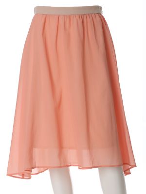 【SALE（三越）】＜ef-de L＞ 大きいサイズ 《ef-de》シースルーシフォンスカート(5572152034) ピンク 【三越・伊勢丹/公式】