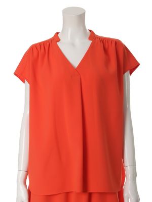 【SALE（三越）】＜ef-de L＞ 大きいサイズ 《ef-de》スキッパーネックプルオーバー《KILTINA(R)》(5572190047) オレンジ 【三越・伊勢丹/公式】