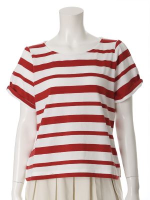 【SALE（三越）】＜ef-de L＞ 大きいサイズ 《NECO BRAND》マリンボーダーカットソー(5572190342) アカ 【三越・伊勢丹/公式】